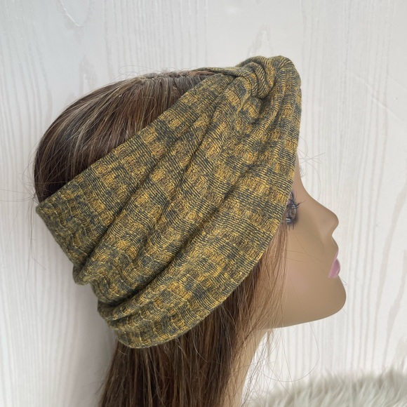 Mustard Knit Wide Twisted Headband, Headwraps, Headbands - Picture 2 of 6